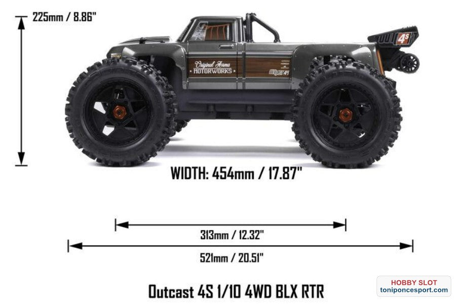 Monster OUTCAST 4S 4X4 RTR Brushless Stunt Truck Red.