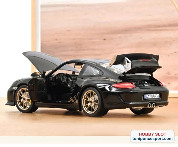 PORSCHE911 GT3 RS 2009 BLACK&WHITE GOLD METAL