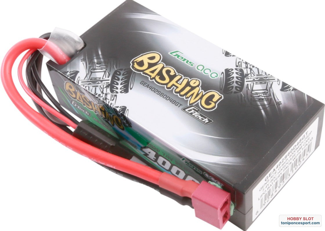 Batería LIPO 4000 mAh 7.4V 60C 2S1P WITH T-DEAN BASHING SERIES