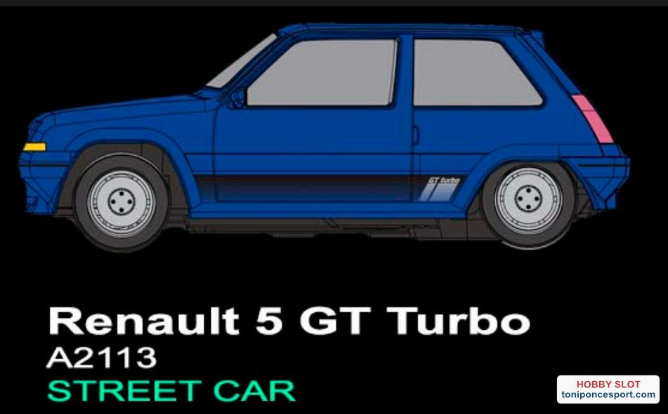 Renault 5 GT Turbo Street Car Azul metalizado.
