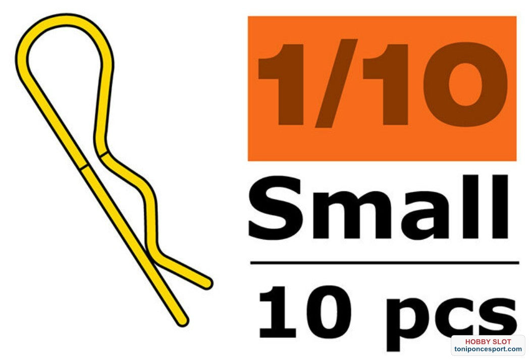 Trabas Carroceria Body Clips - 45° Bent - Small - Gold - 10 pcs.