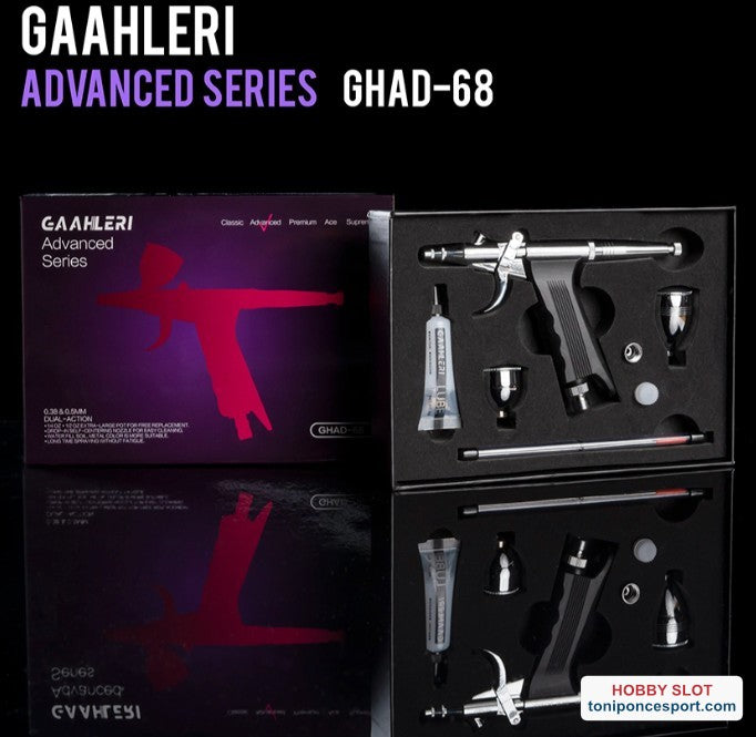 Aerografo Gaahleri gravedad GHAD-68 con agujade 0.38 y 0.5mm.