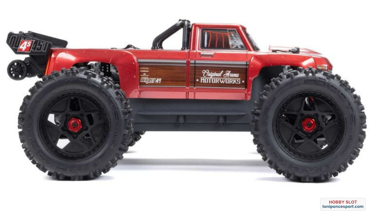Monster OUTCAST 4S 4X4 RTR Brushless Stunt Truck Red.