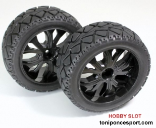 Ruedas Wheel Set Buggy Rally Front Black (x2)