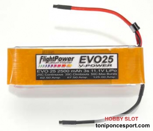 Bateria LIPO EVO25 V-Power 2500 mAh 11,1v. 
