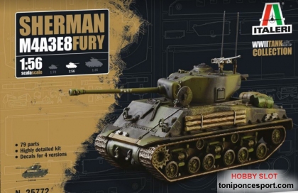 Tanque Sherman M4A3E8 Fury 1/56