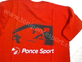 Camiseta roja PONCE SPORT dibujo perfil - Talla M
