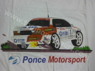 Camiseta PONCE MOTORSPORT caricatura Mitsubishi Galant "To�i Ponce"  - Talla XL