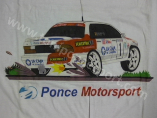 Camiseta PONCE MOTORSPORT caricatura Mitsubishi Galant "To�i Ponce"  - Talla L
