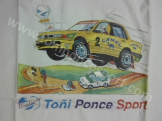 Camiseta TO�I PONCE SPORT caricatura Mitsubishi Galant "To�i Ponce" - Talla L.