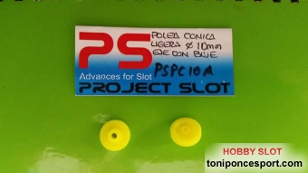 Polea Conica Ligera 10mm. para eje 2,38 con buje - Amarilla (x2)