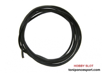 Cable 1mm. negro silicona 1m longitud