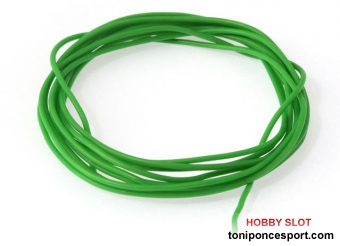 Cable silicona para coches 0.9mm. Diámetro. 1 metro Color verde.