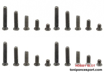Tornillera Plana M2 Titanio 20 unidades (4x M2x2, M2x4, M2x6, M2x8, M2x10)