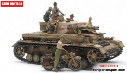 Tanque Panzer IV Ausf.F et Motocycliste Afrique du Nord 1/35