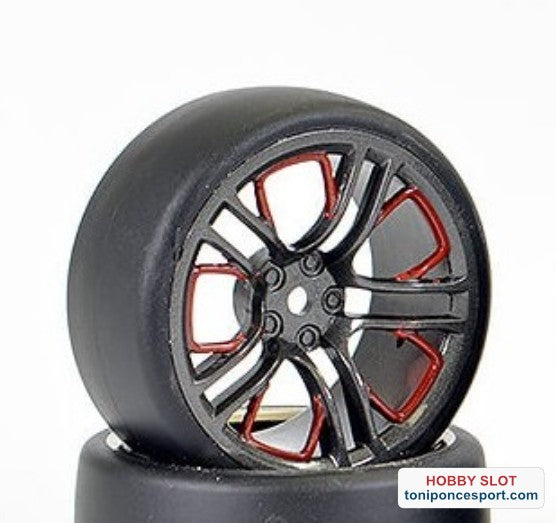 Ruedas ASTRAX 1/10 (4) DRIFT D1 TYRE W/3MM 10-SPOKE WHEEL- GRAPHITE