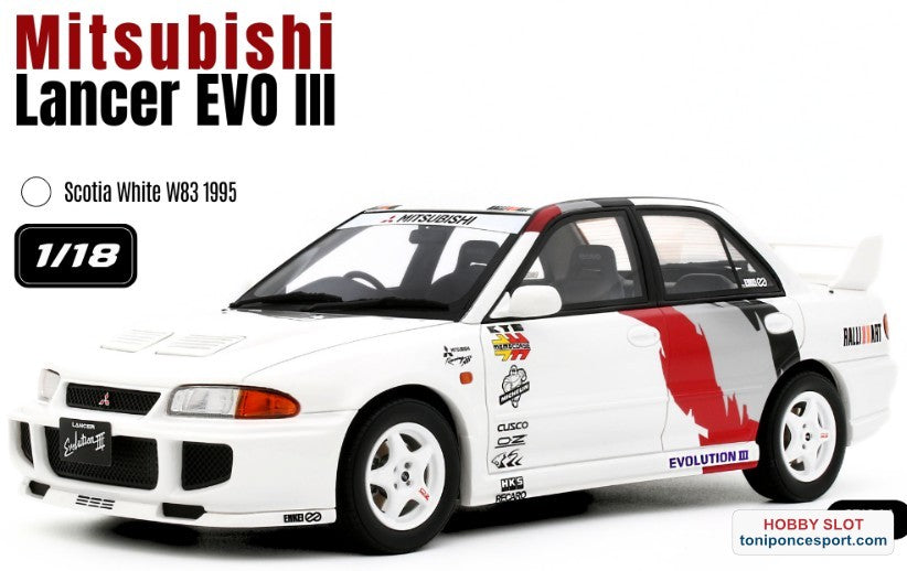 MITSUBISHI LANCER EVO III SCOTIA WHITE W83 1995