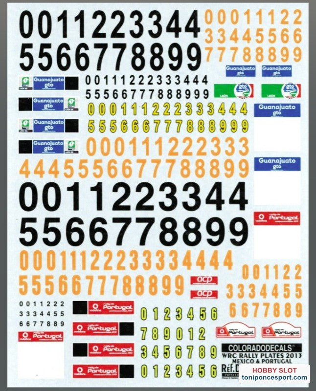 Calca CRP 1/24 Placas Rally Mexico-Portugal 2013