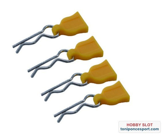 CLIPS TRABAS DE CARROCERIA CON TIRADOR DE GOMA AMARILLO (4u)