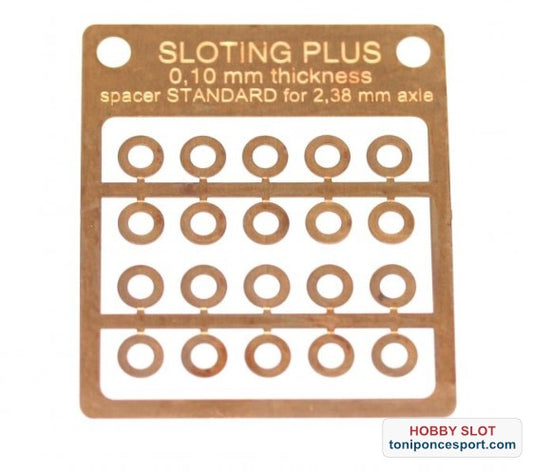 Separador 0,10 mm. ESTÁNDAR BRONCE para eje 2,38 mm.