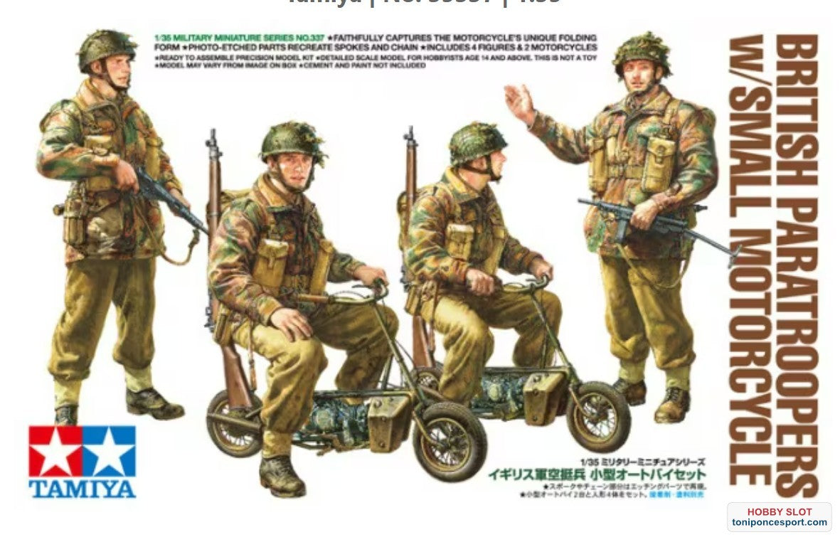 Figura British Paratroopers with small motorcycle 1/35