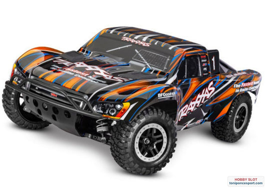Orange Slash 4X4 VXL EHD: 4WD Brushless Short Course Truck with TQi