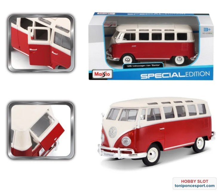 VOLKSWAGEN VAN " SAMBA"-ROJO