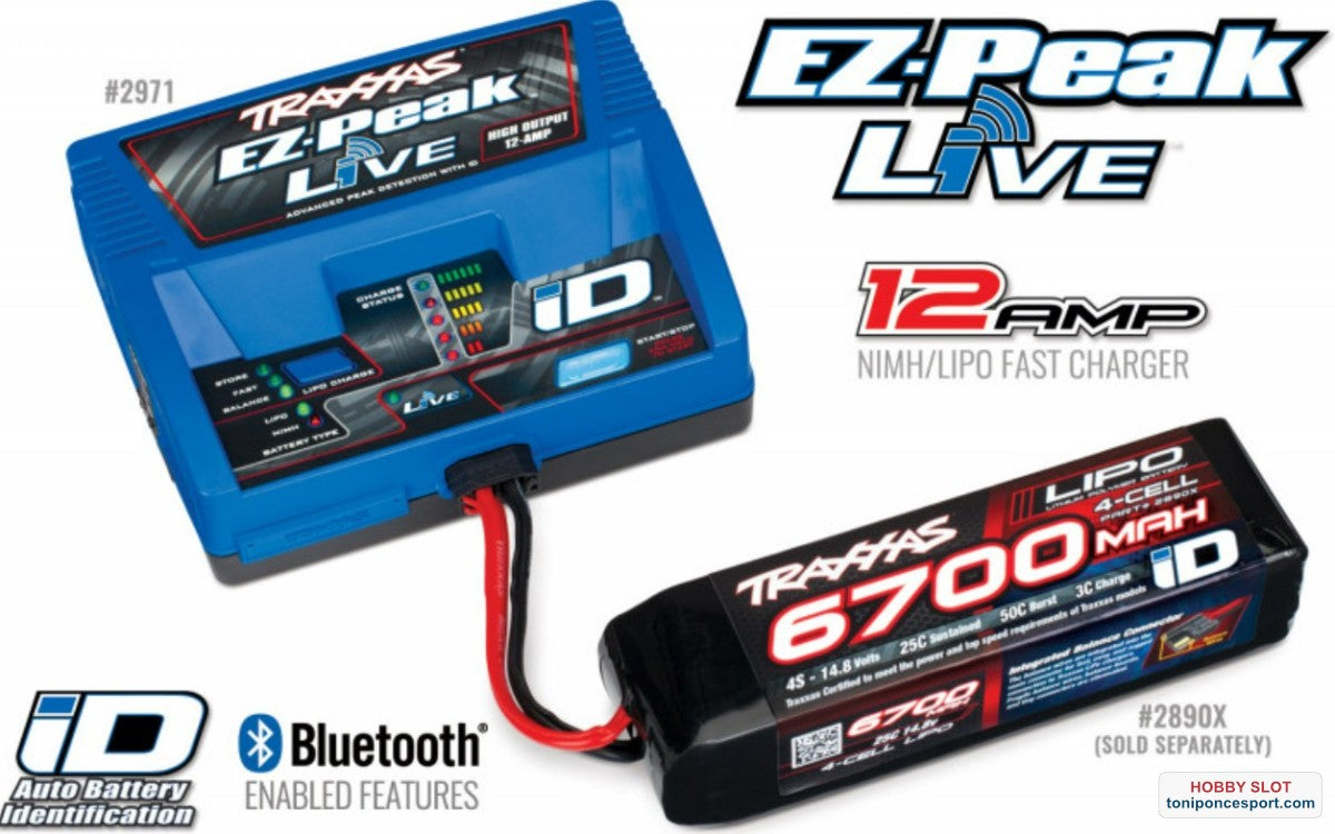 Cargador - Charger EZ-Peak Live 100W NiMH/LiPo with iD Auto Battery.