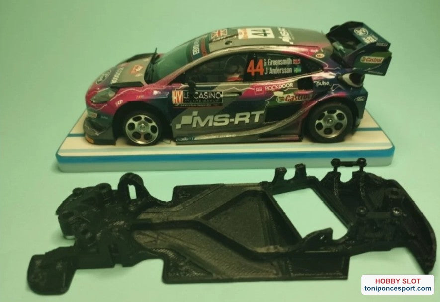 Chasis angular DUAL EVO compatible Ford Puma WRC Superslot.