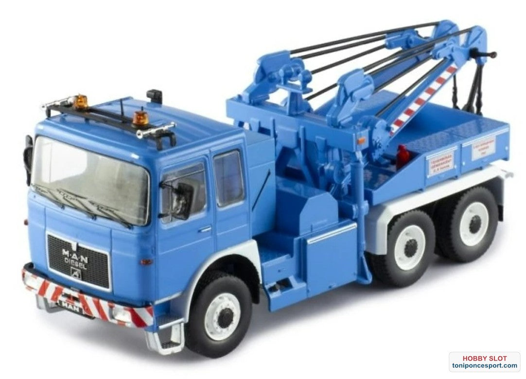 Camión Grúa MAN F8 Azul 1982