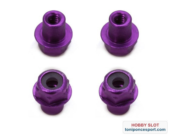 Casquillo sujección H 3mm Aluminio lila con Cabeza Hexagonal autoblocante