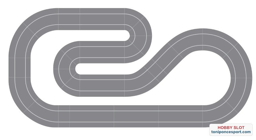 Circuito Pro Track Completo SET-001 de 6.9m recorrido y medidas 230x120cm.