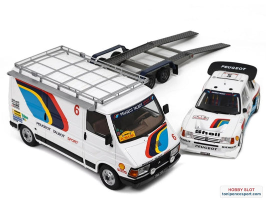 Pack Rally Peugeot 205 T16 Evo2 + Asistencia C35 + Remorque  Tour de Córcega 1986