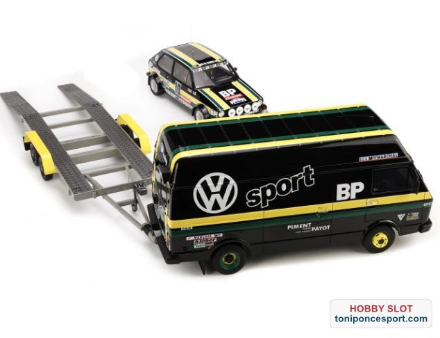 Furgón Asistencia Volkswagen LT35 + Golf Gti MK1 Gr.2 + Remolque.