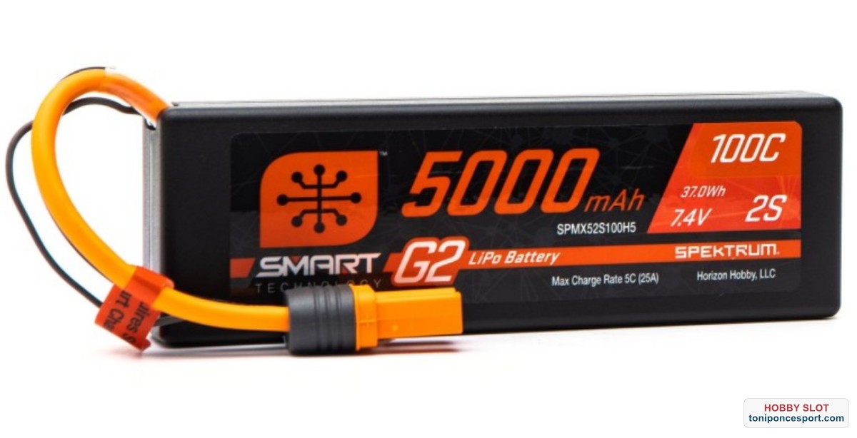 Bateria 7.4V 5000mAh 2S 100C Smart G2 Hardcase LiPo IC5