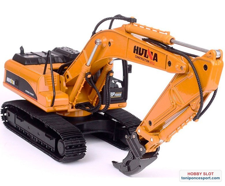 EXCAVADORA CON UÑA HUINA 1/40 ESTATICA
