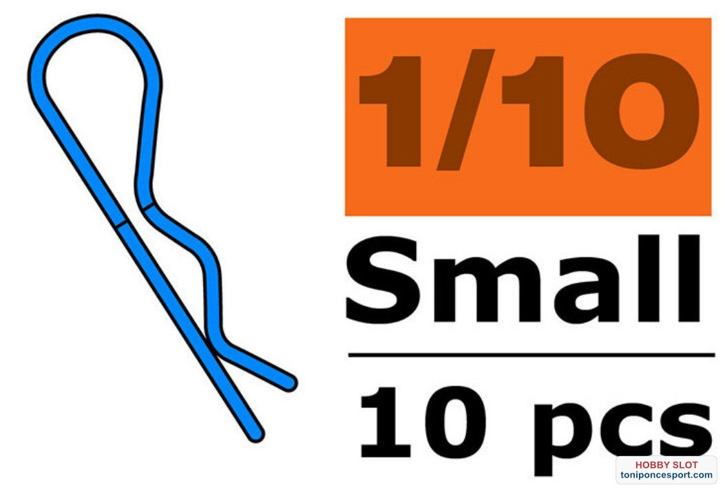 Trabas Carroceria Body Clips - 45° Bent - Small - Blue - 10 pcs.