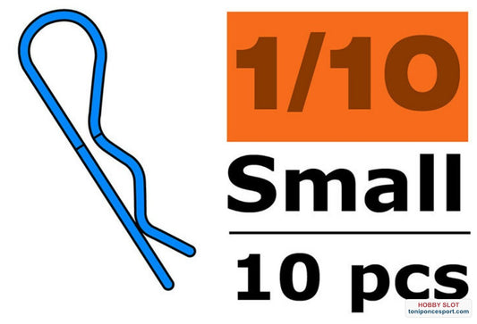 Trabas Carroceria Body Clips - 45° Bent - Small - Blue - 10 pcs.