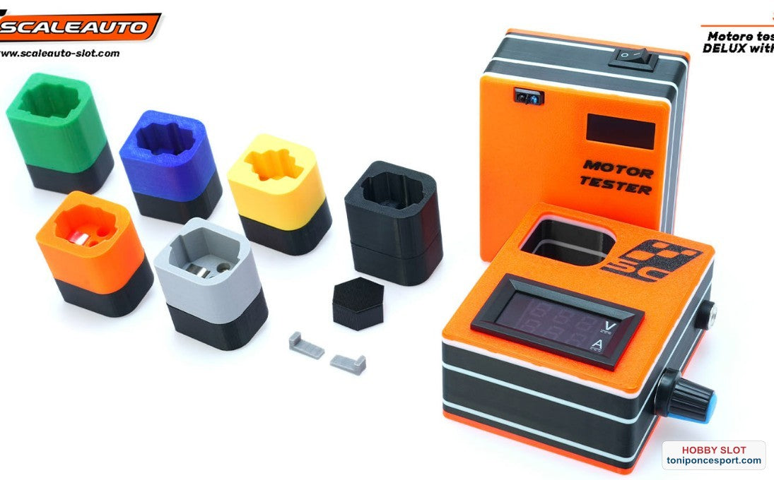 Rodador de motores con lectura de RPM. DELUX con todos los adaptadores