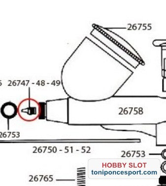 Obturador 0,2mm para aerógrafos D-102, D-103 y D-116