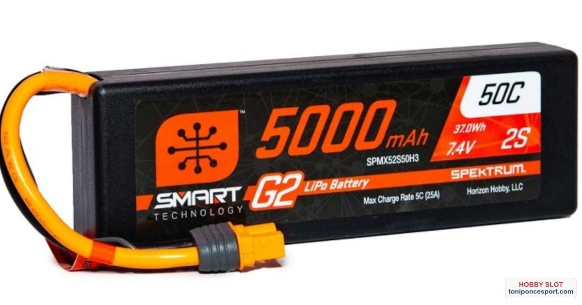 Batería 7.4V 5000mAh 2S 50C Smart LiPo G2 Hard Case: IC3