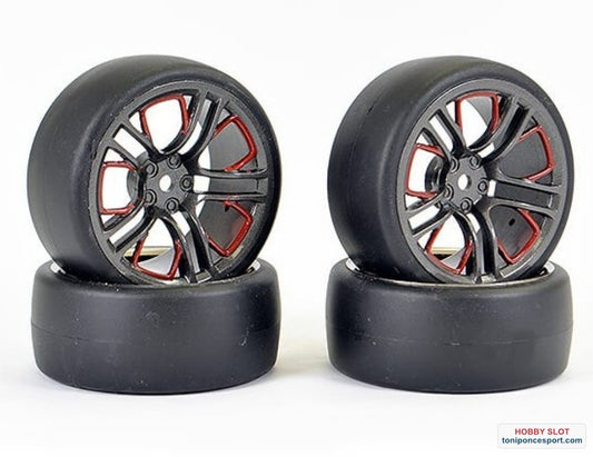 Ruedas ASTRAX 1/10 (4) DRIFT D1 TYRE W/3MM 10-SPOKE WHEEL- GRAPHITE