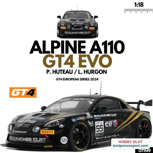 ALPINE A110 GT4 EVO BLACK P. HUTEAU/ L. HURGON GT4 EUROPEAN SERIES 2024