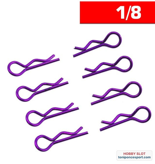 CLIPS CARROCERIA 1/8 L+ R PURPURA (8u.)