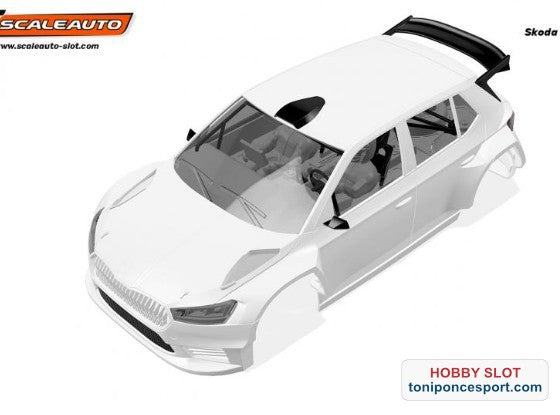 Carrocería skoda fabia Rally-2 -blanco.