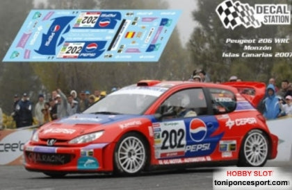 Calca Peugeot 206 WRC Rallye de Canarias 2007 Monzon - Deniz 1/43
