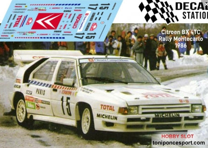 Calca Citroen BX 4TC Rallye de Montecarlo 1986 Andruet 1/32