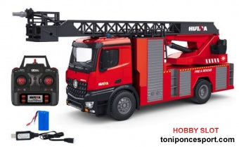 CAMION DE BOMBEROS CON ESCALERA Y CAÑON DE AGUA 2.4GHZ.