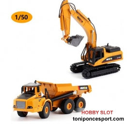 EXCAVADORA + BUMPER HUINA 1/50 ESTATICA