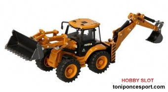 EXCAVADORA PALA DELANTERA CAZO DETRAS HUINA 1/50 ESTATICA